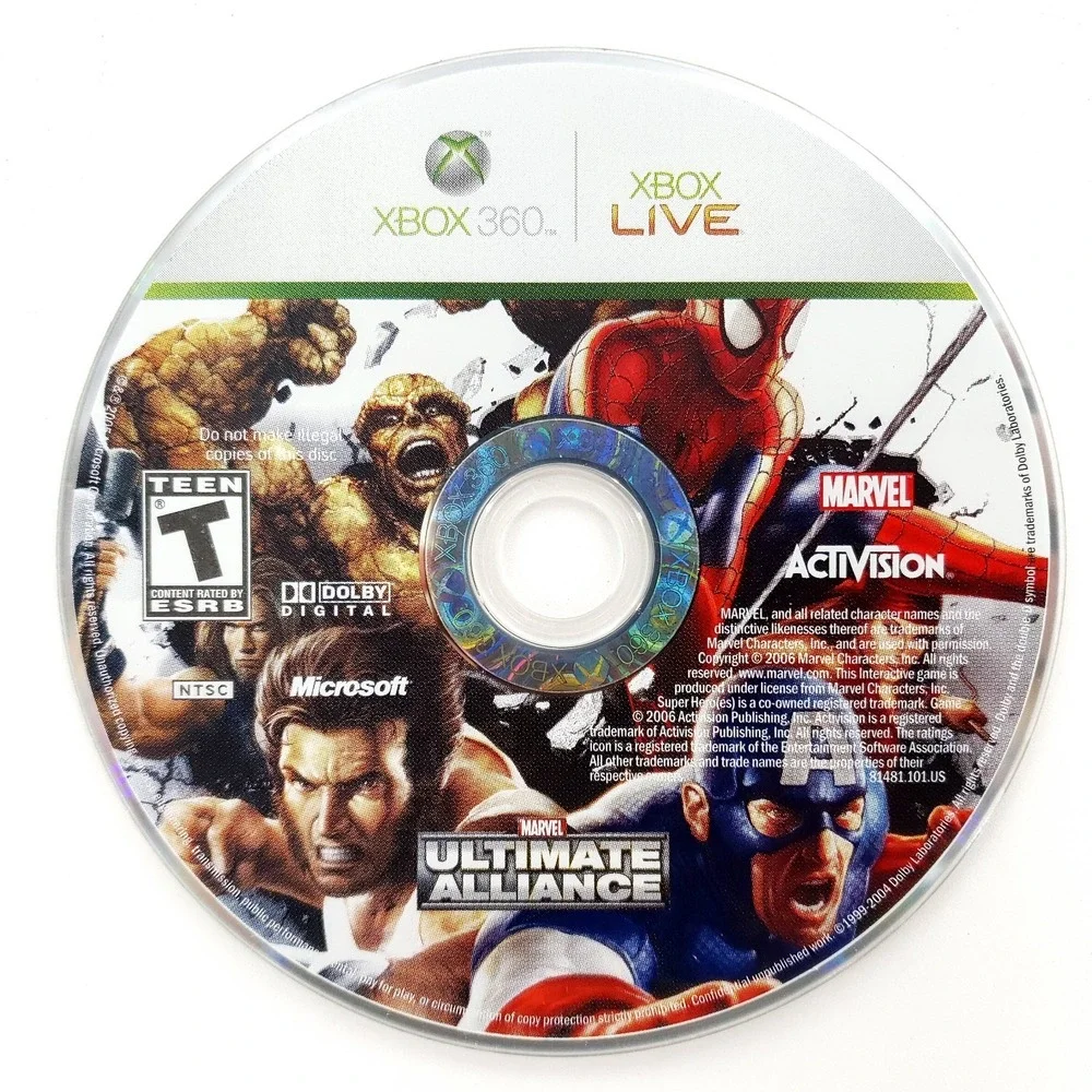 Marvel: Ultimate Alliance (Microsoft Xbox 360, 2006) Complete No Poster Tested
